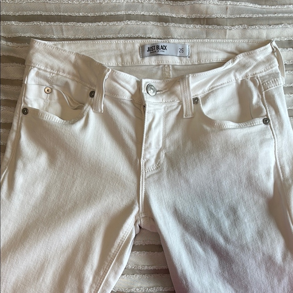 Just Black White Denim Pants sz 25